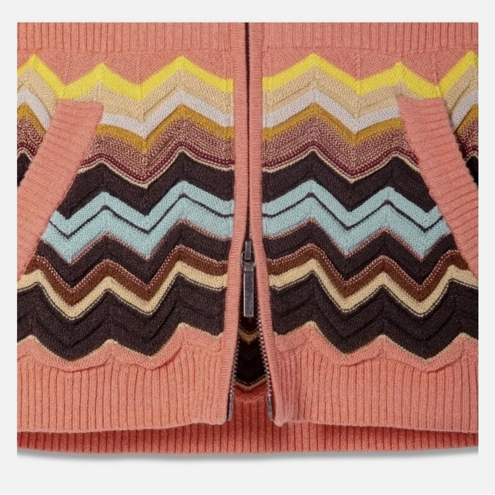 Missoni for Target Zigzag Knit Cardigan in orange and Yellow blue brown siz 12 g